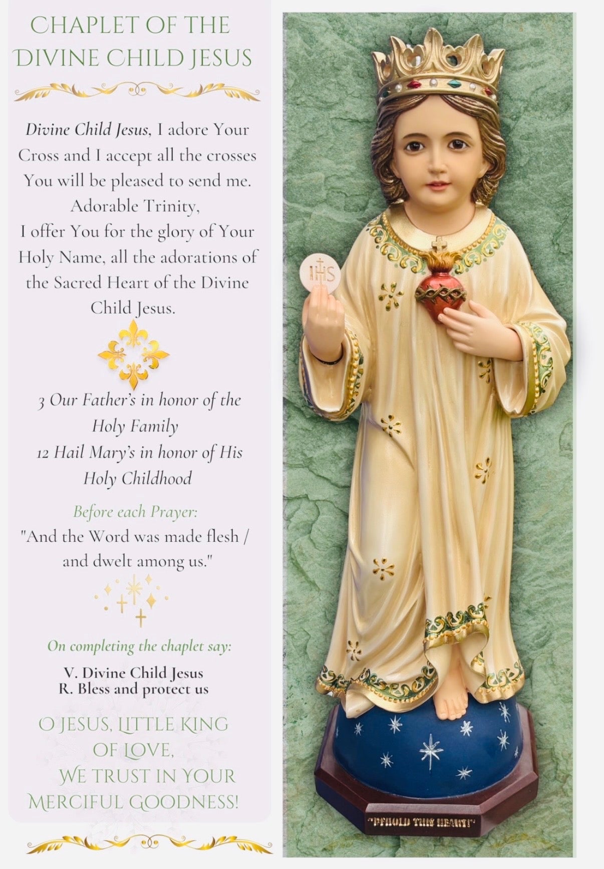 Little Eucharistic King of Love/ Divine Child Jesus 24"