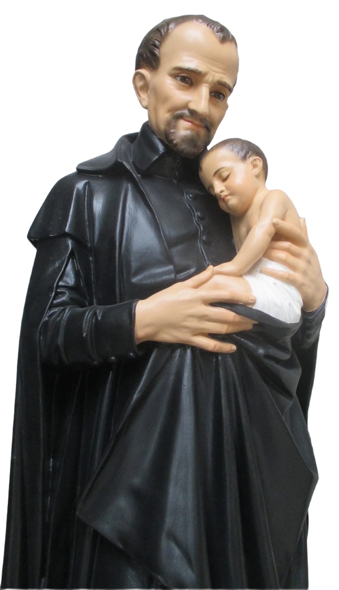 Detail of the 32 inch St. Vincent de Paul statue