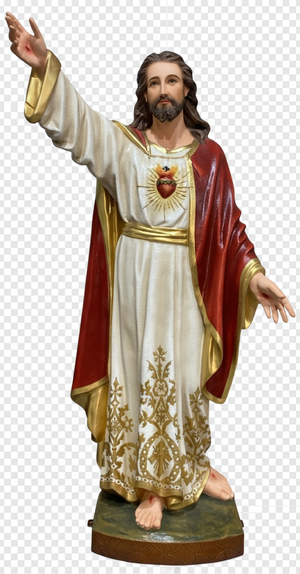 Sacred Heart of Jesus 48" with clear background