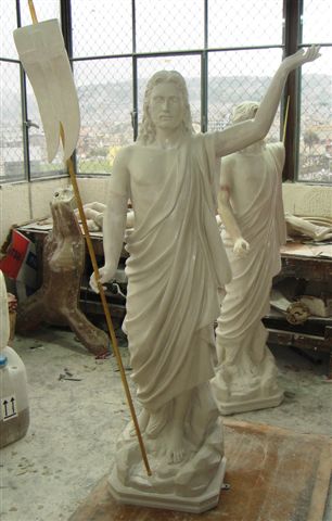 Risen Christ 60" with base & flag