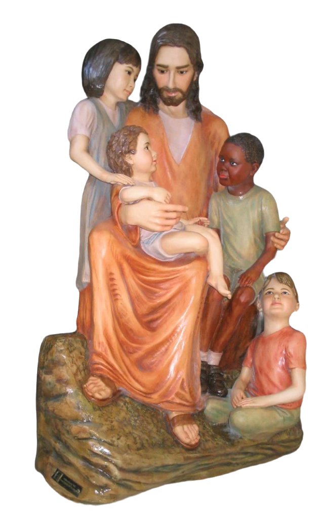 Jesus sitting with children 57" plaque