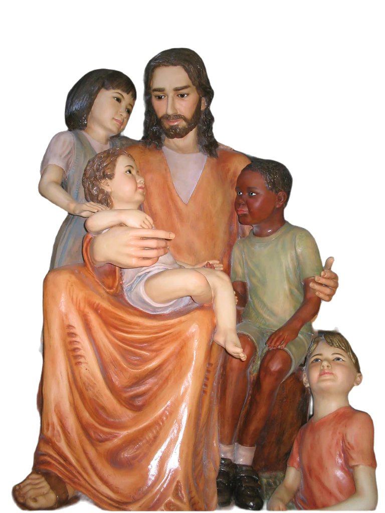 Jesus sitting with children 57" plaque