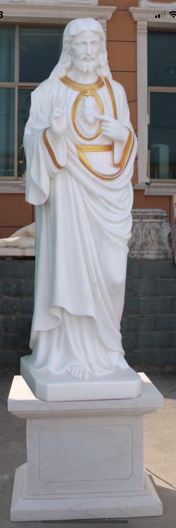 Carved marble statue