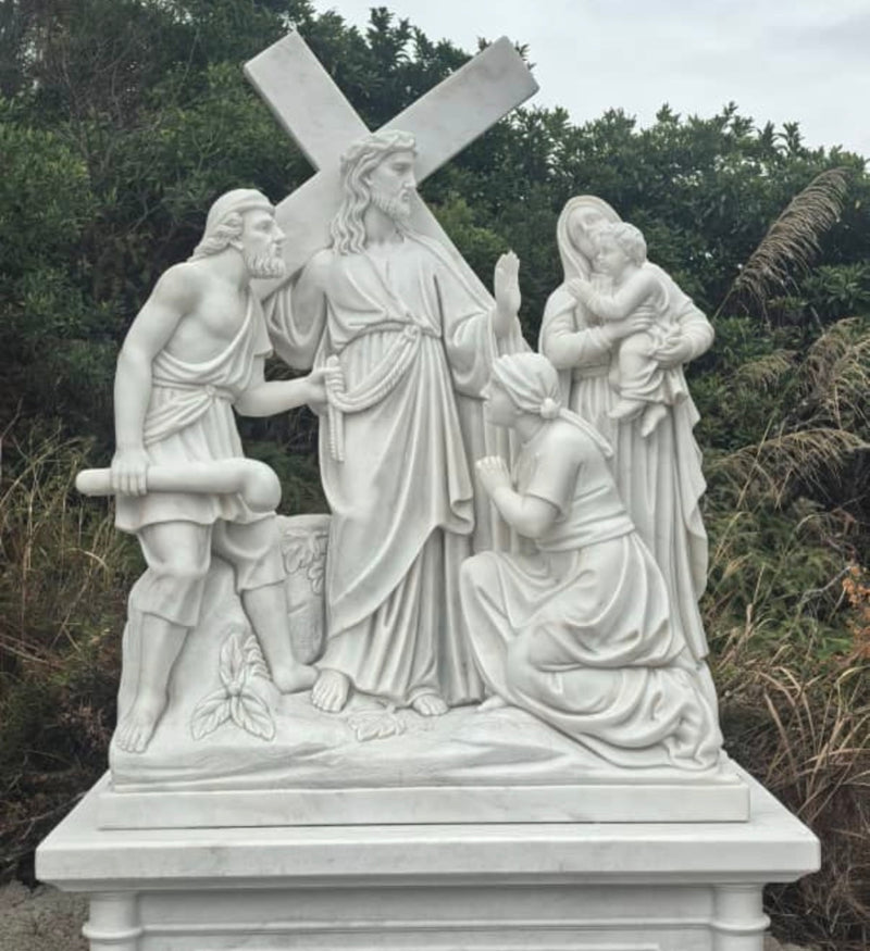 Carved marble statue
