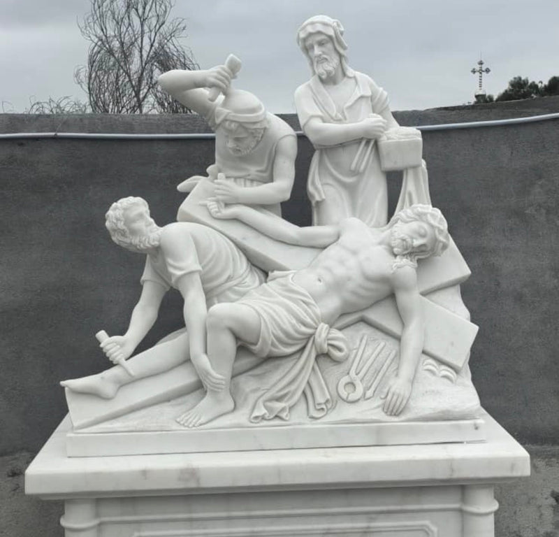 Carved marble statue