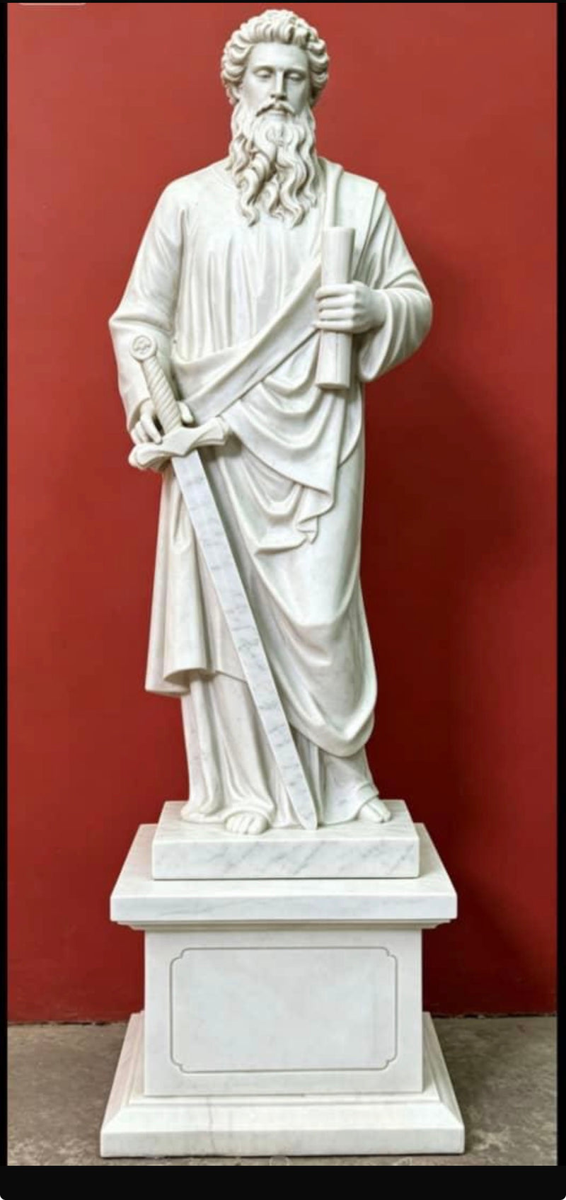 Carved marble statue