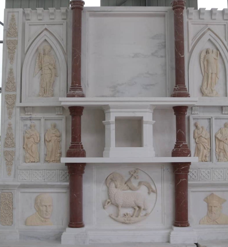 Carved marble statue