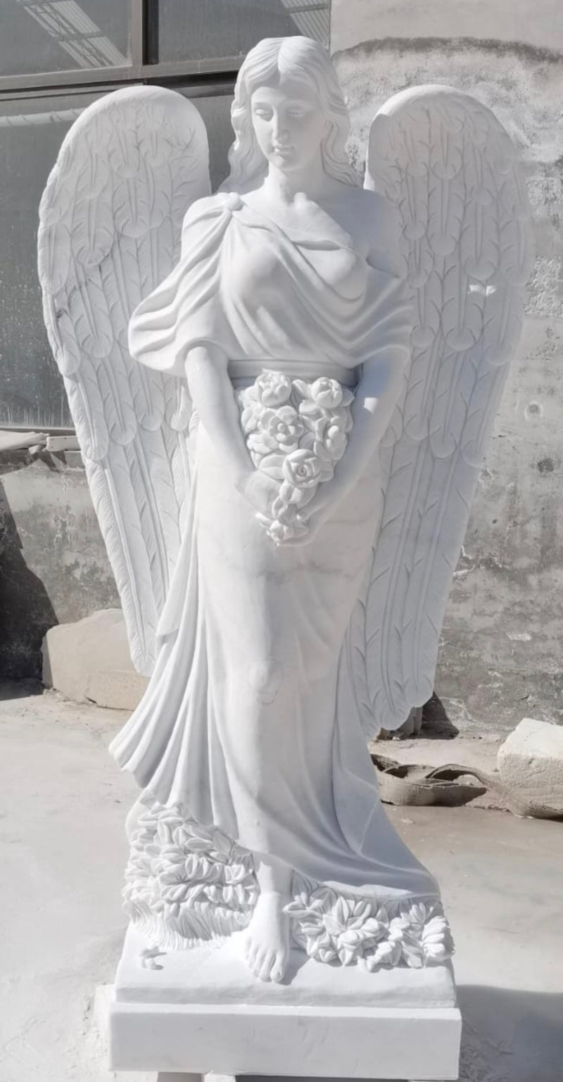 Carved marble statue