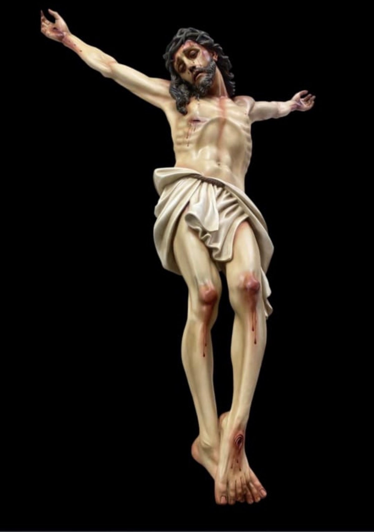 The 6 foot crucifix photographed in the workshop