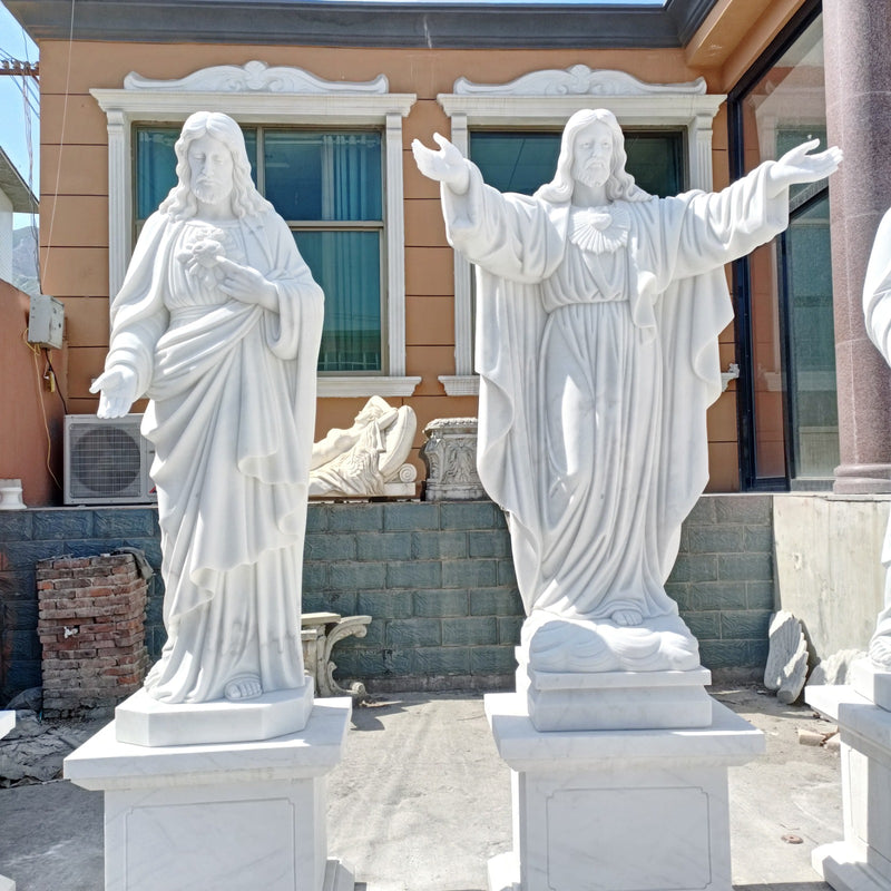 Carved marble statue