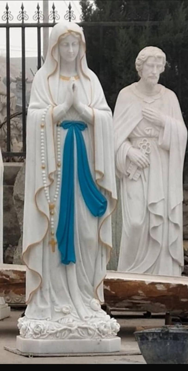 Carved marble statue