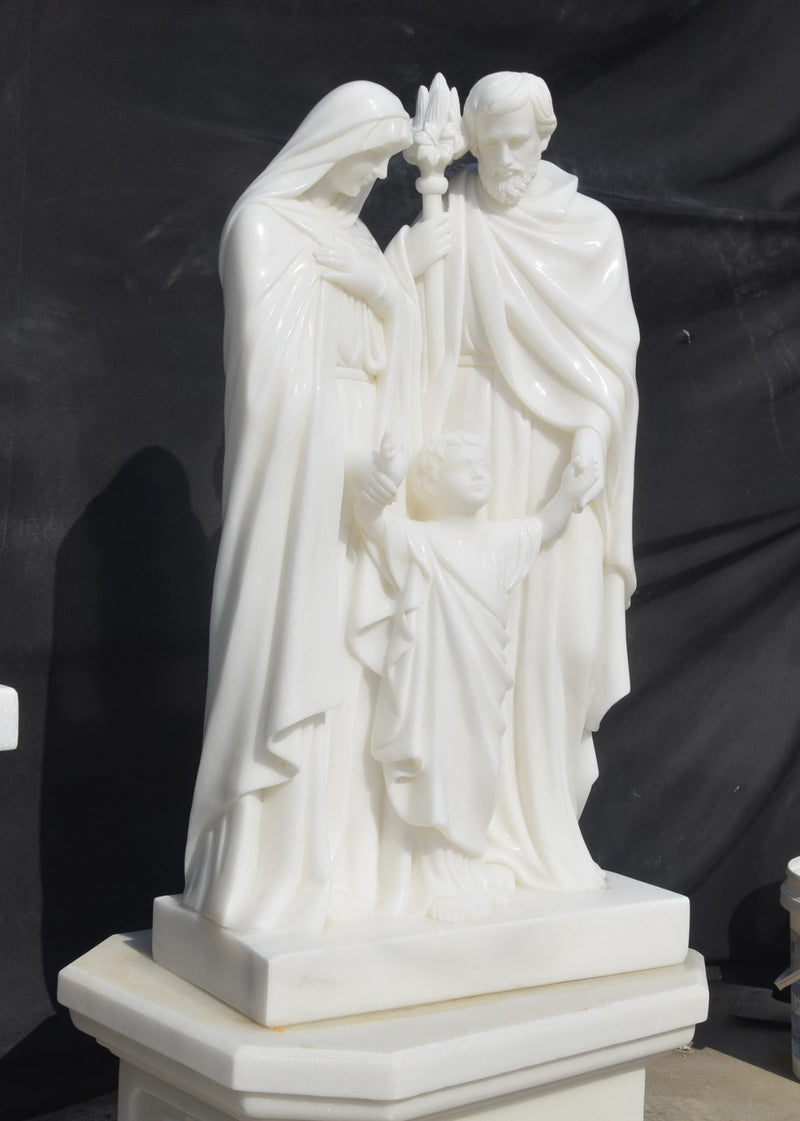 Carved marble statue