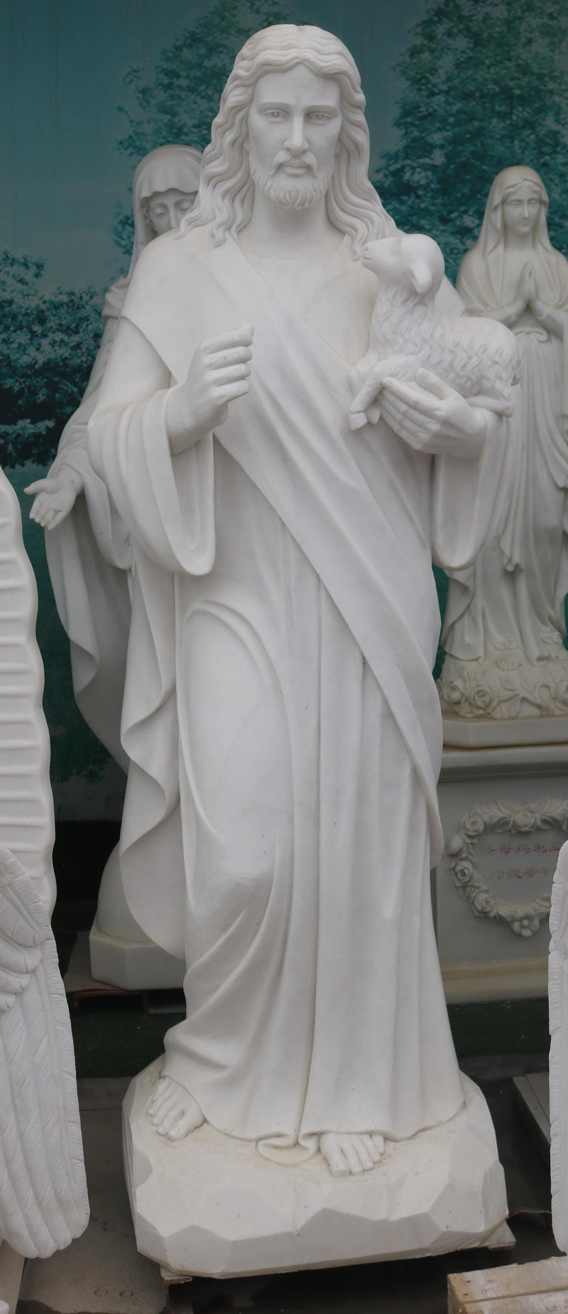 Carved marble statue