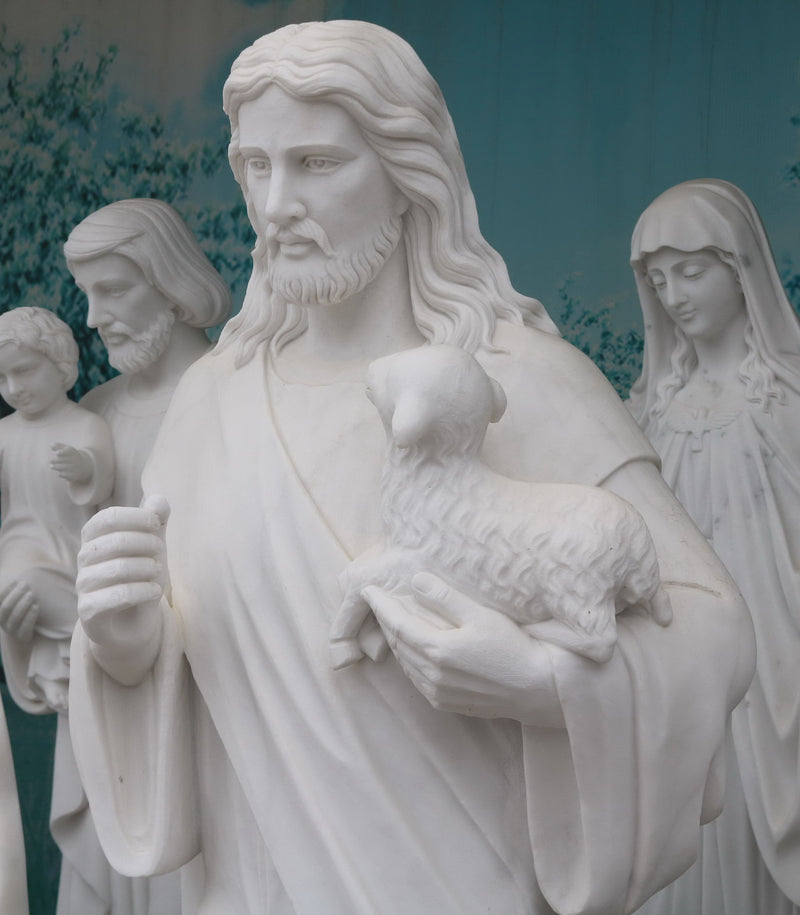 Carved marble statue