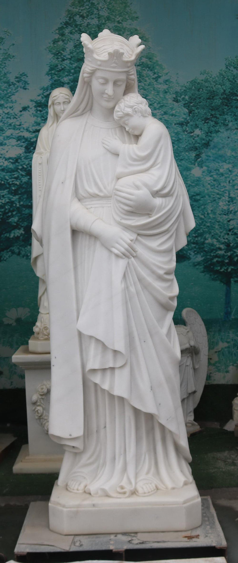 Carved marble statue