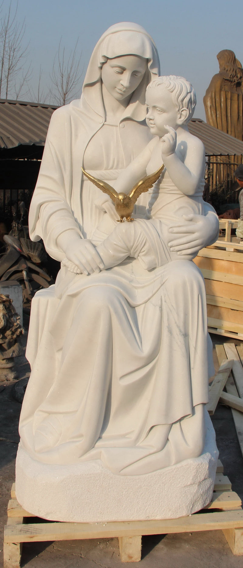 Carved marble statue