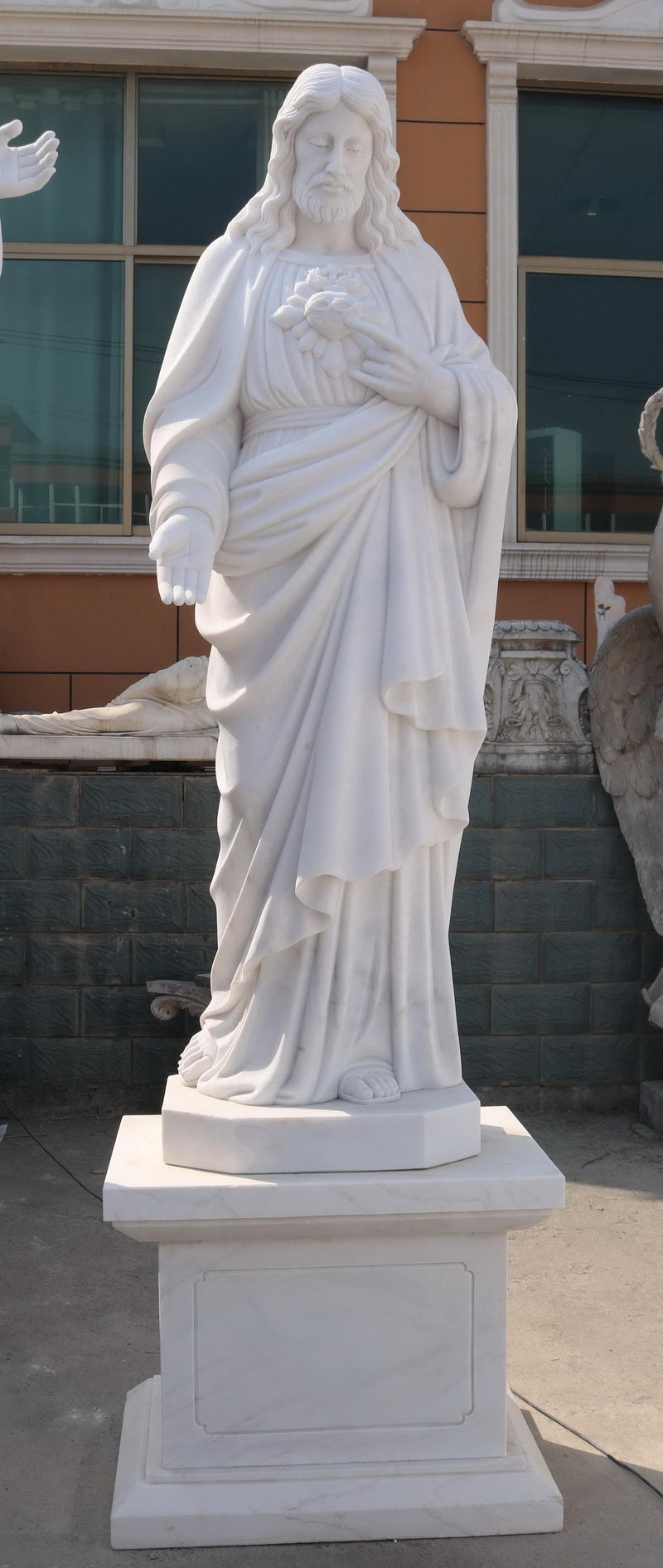 Carved marble statue
