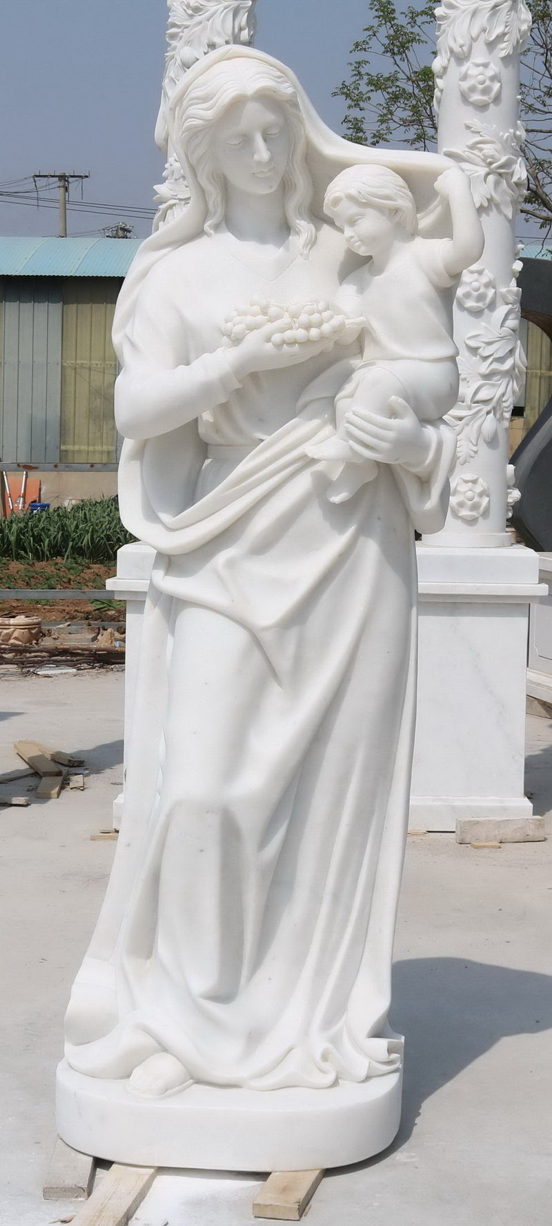 Carved marble statue