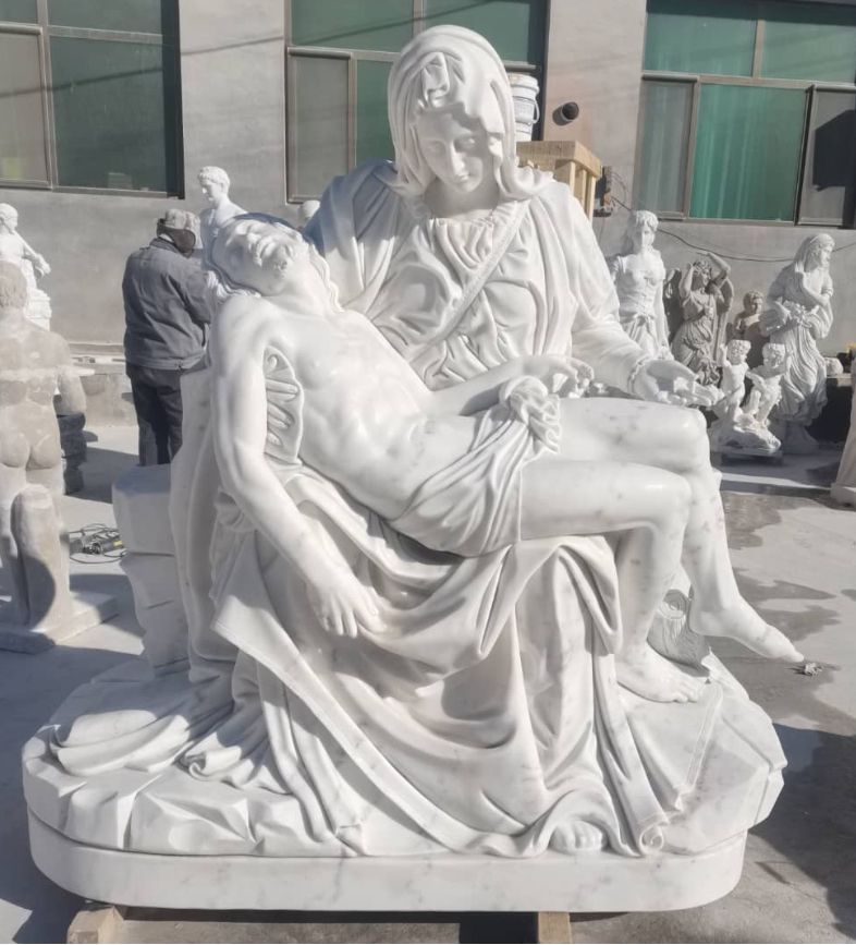 Carved marble statue